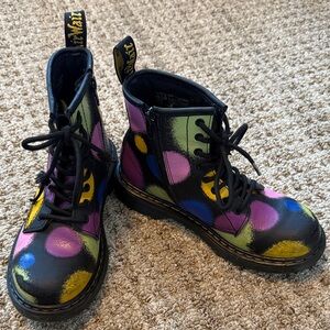 Dr. Martens Kids Boots with Multicolor Polka Dots